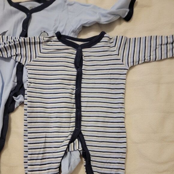 Luvable Friends Unisex Baby Blue Cotton Sleep & Play Bodysuit Size 3-6M Lot Of 3 - Picture 3 of 8
